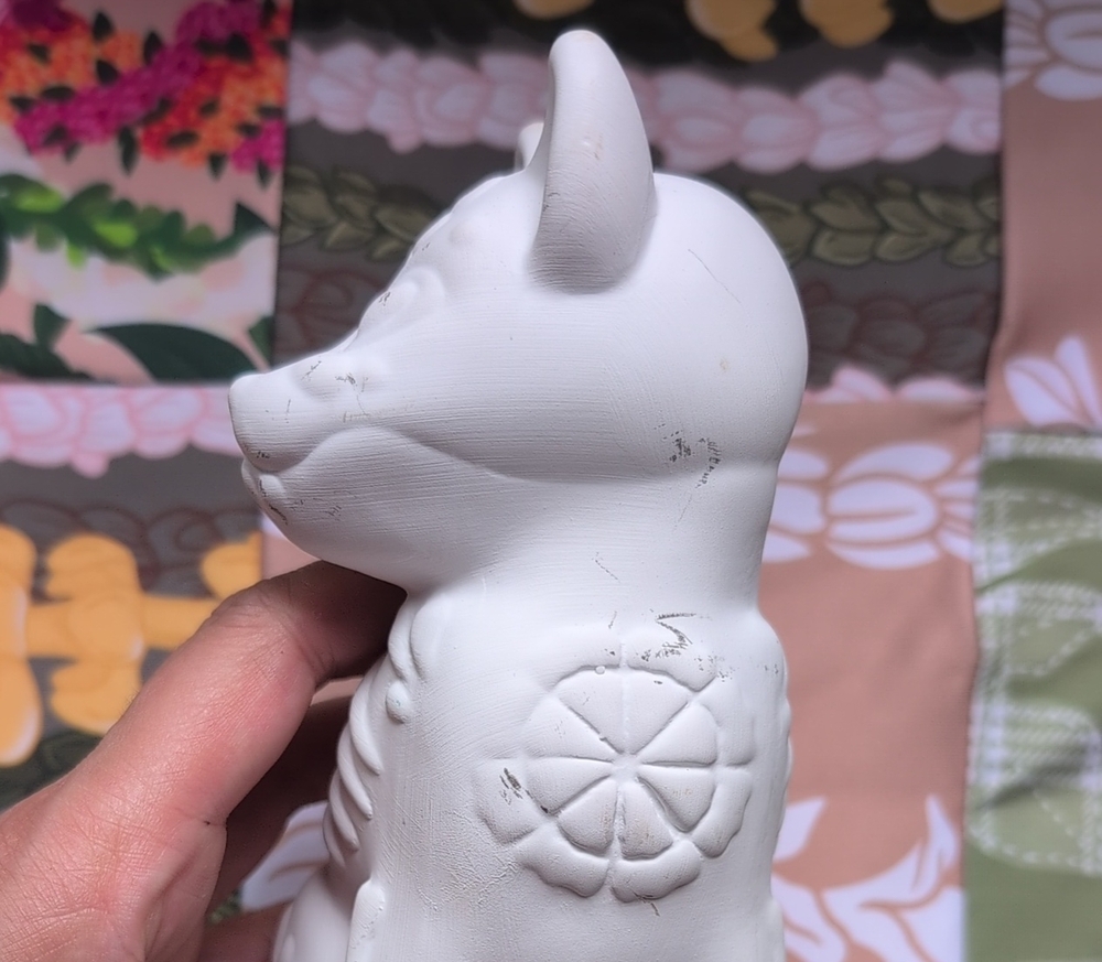 White DIY Ceramic Cat & Dog Figurine Set Halloween 🎃 Decor - Picture 5 of 12